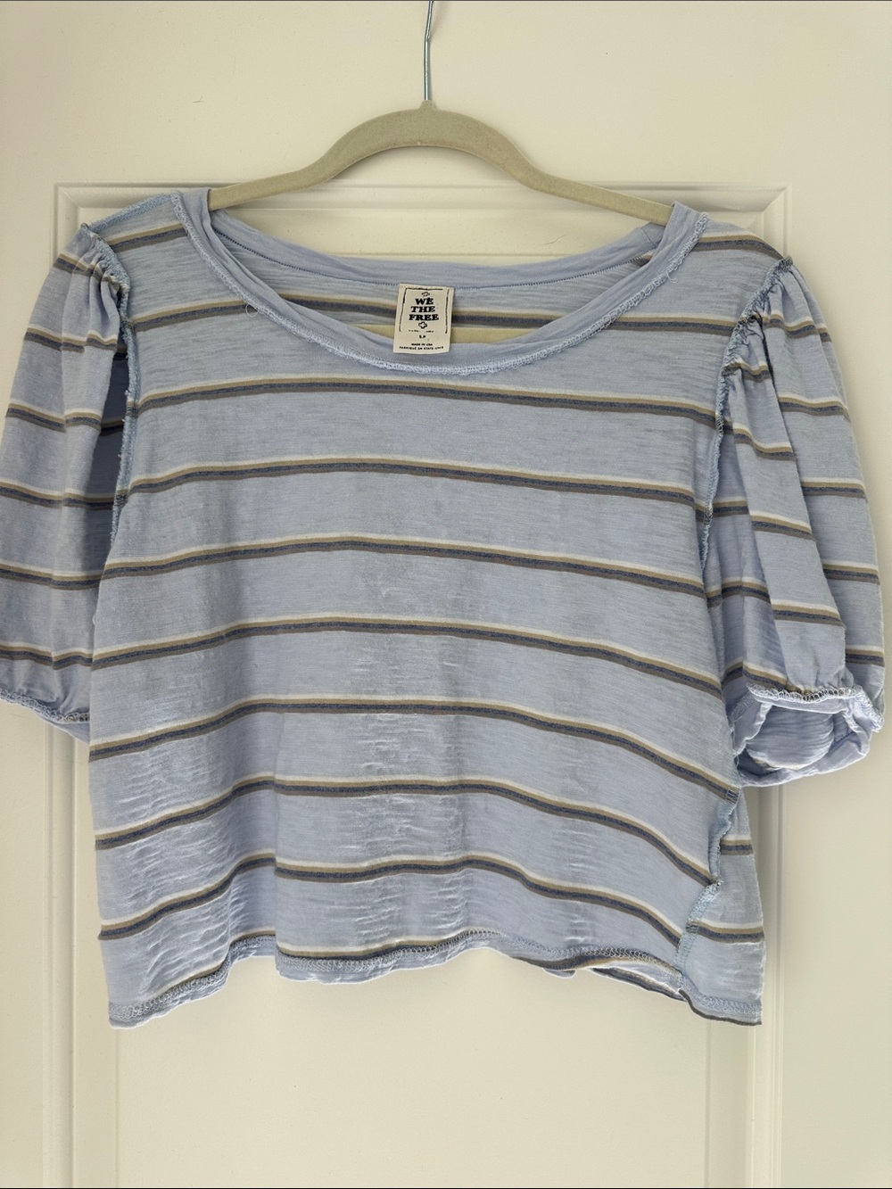 Inside Out Balloon Sleeve Cropped Top